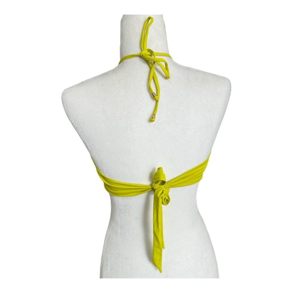 NEW BLUMOSS CARENA HALTER HIPSTER TOP - LIME YELLOW - Picture 3 of 11